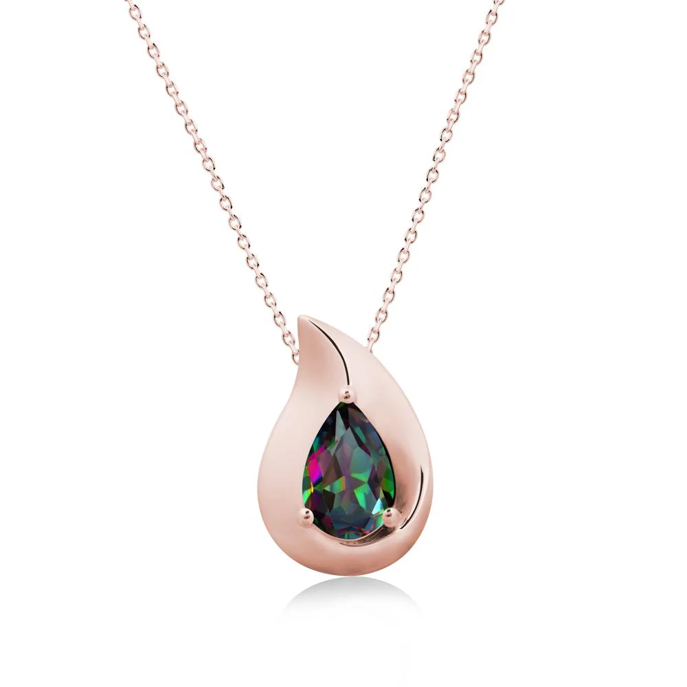 Simple Teardrop Mystic Topaz Pendant - Image 4