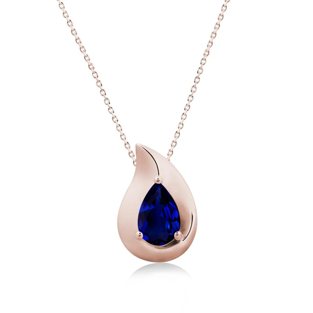 Simple Teardrop Sapphire Pendant