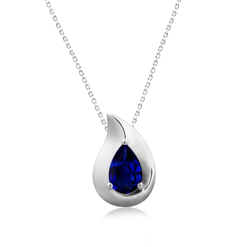 Simple Teardrop Sapphire Pendant - Image 9