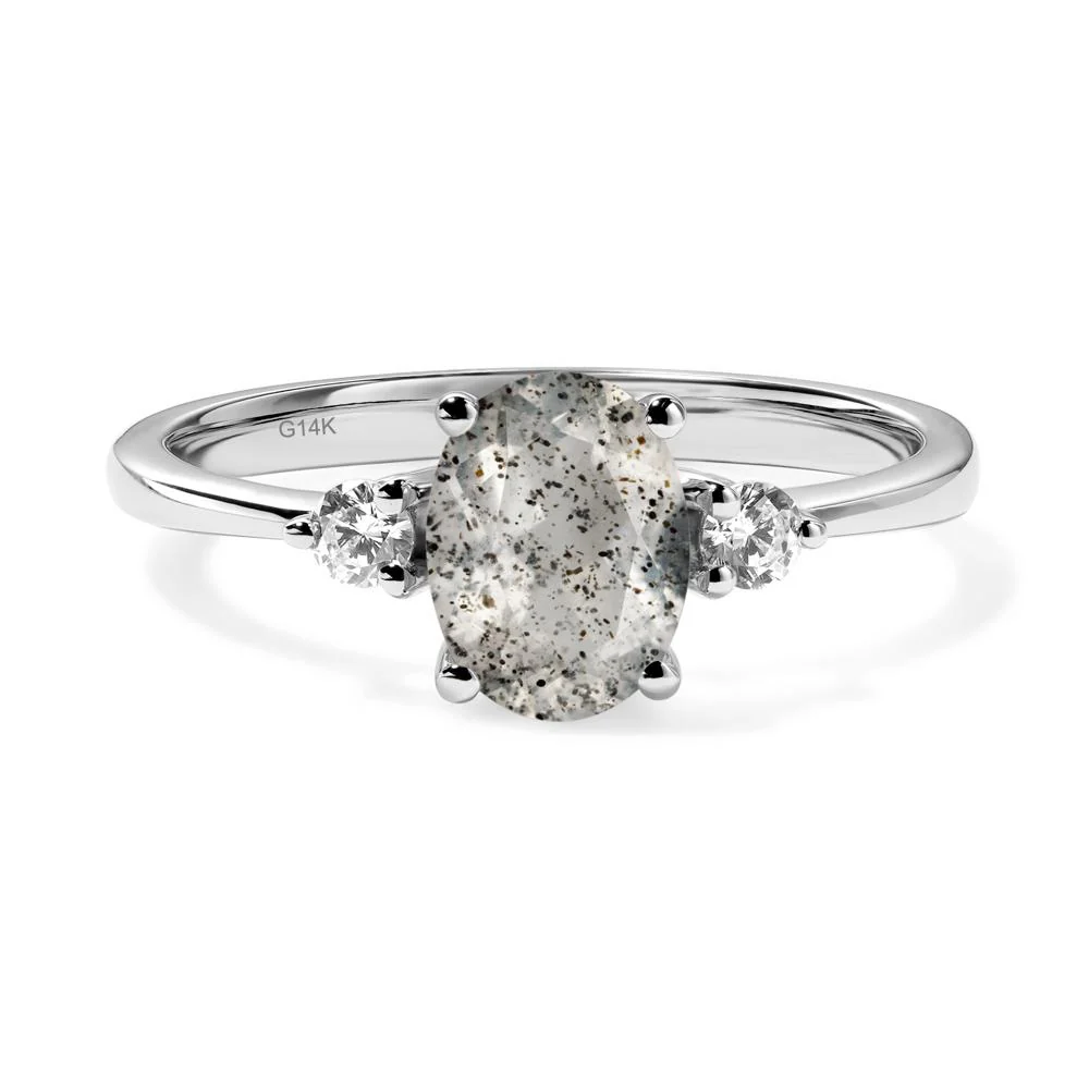Simple Trilogy Oval Herkimer Diamond Ring - Image 3