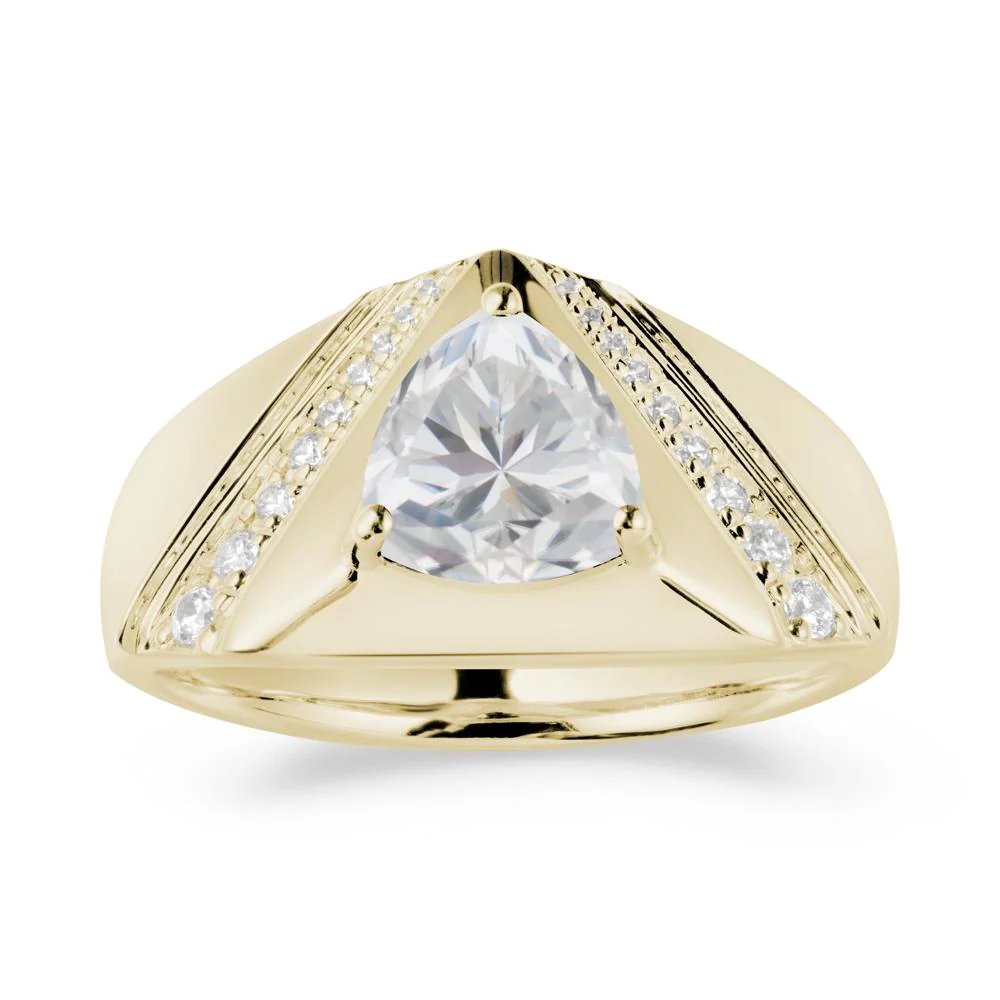 Trillion Cut Cubic Zirconia Men Ring - Image 3