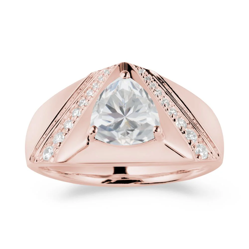 Trillion Cut Cubic Zirconia Men Ring - Image 4