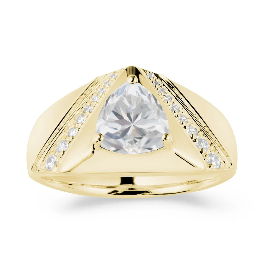Trillion Cut Cubic Zirconia Men Ring - Image 6