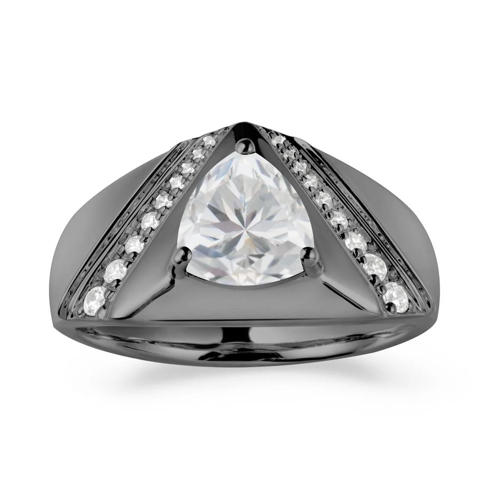 Trillion Cut Cubic Zirconia Men Ring - Image 7