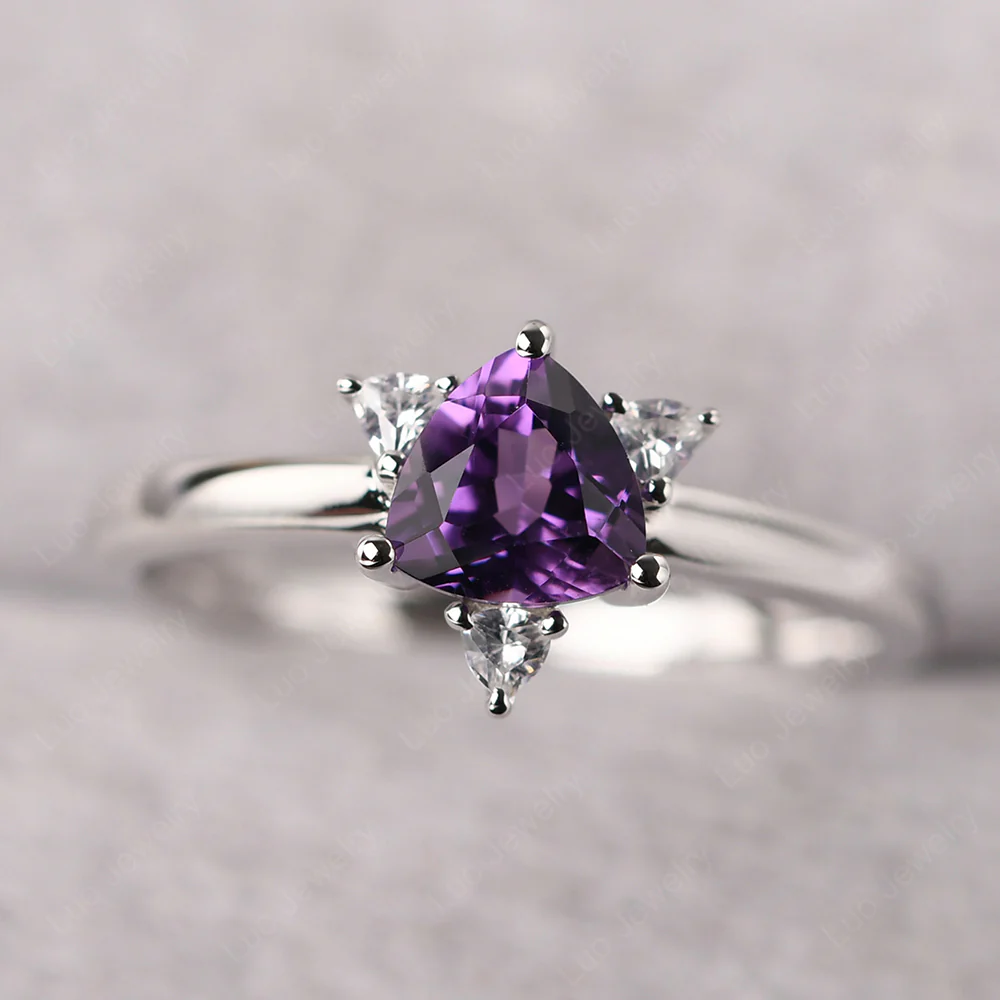 Trillion Cut Amethyst Ring