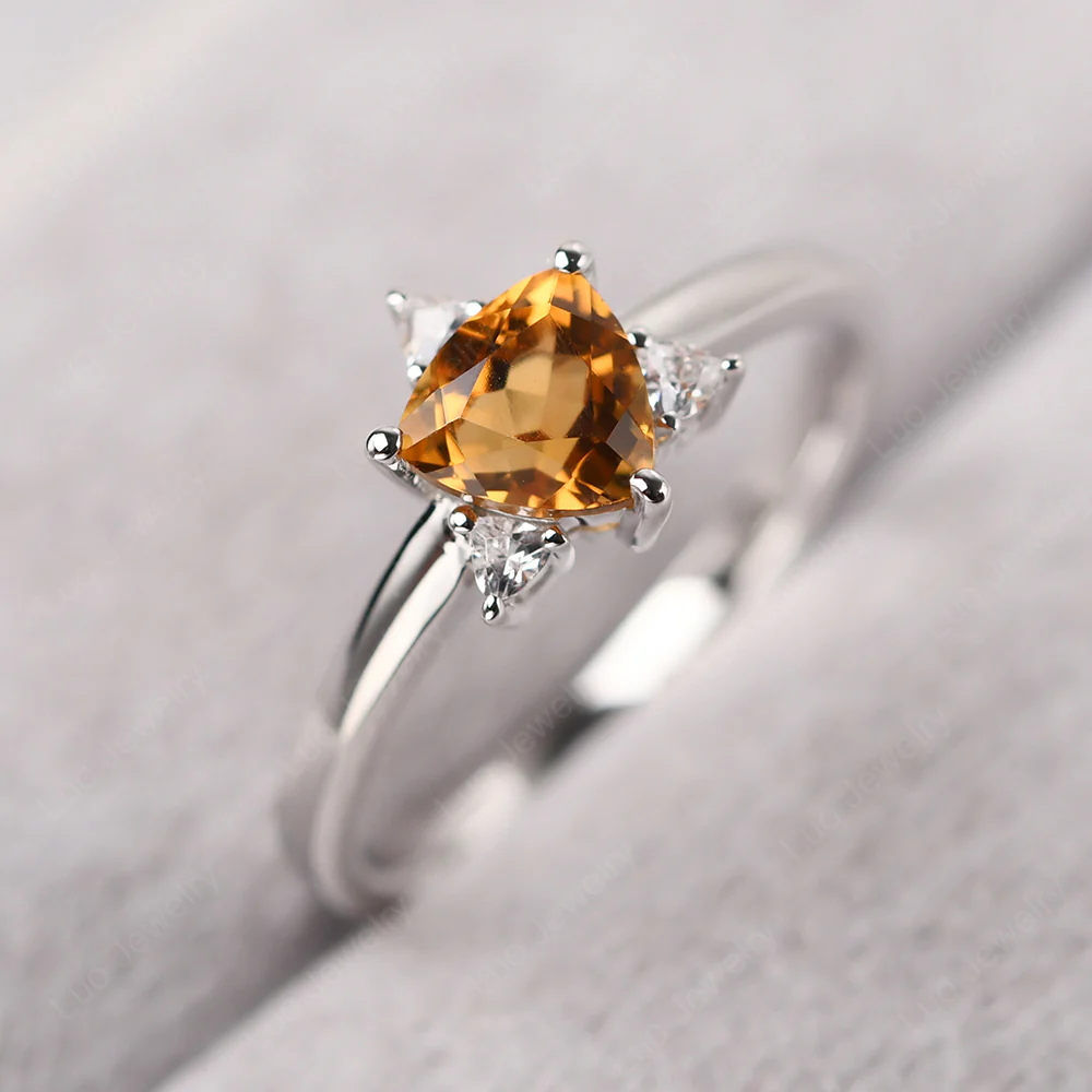 Trillion Cut Citrine Ring