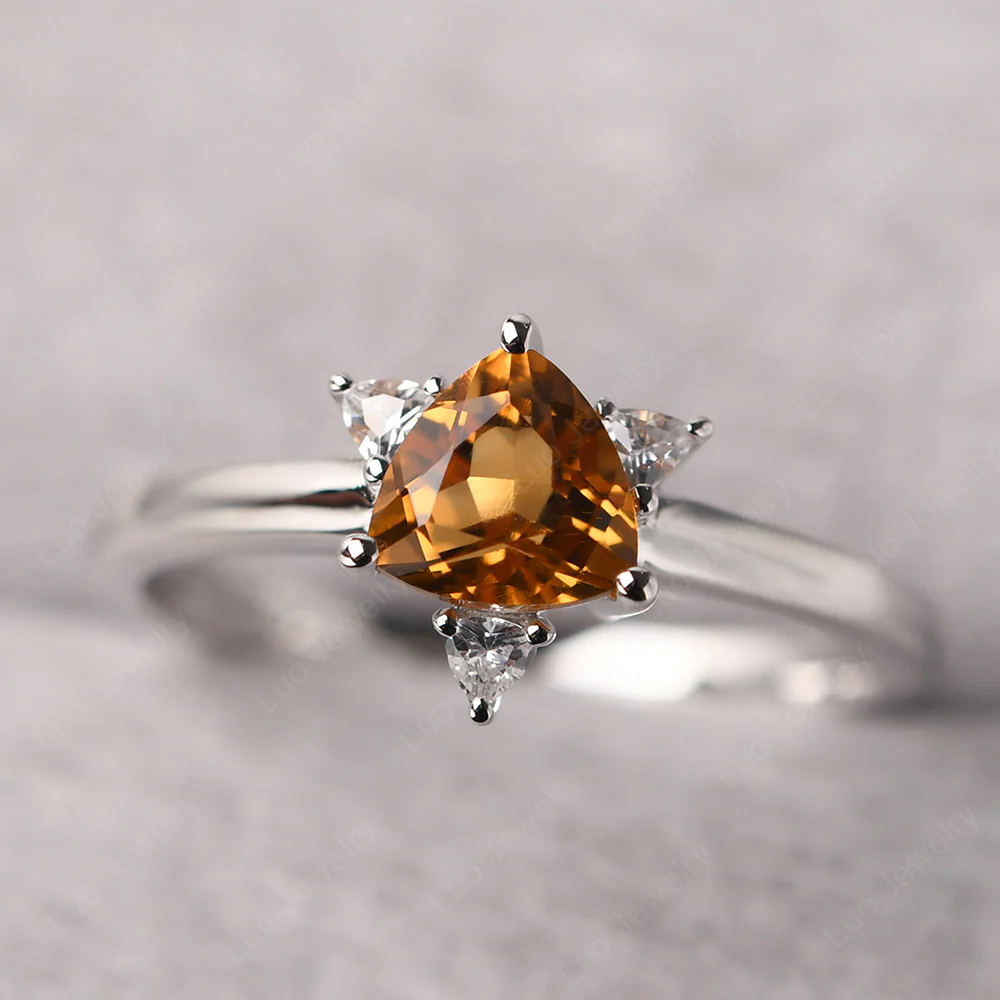 Trillion Cut Citrine Ring - Image 2