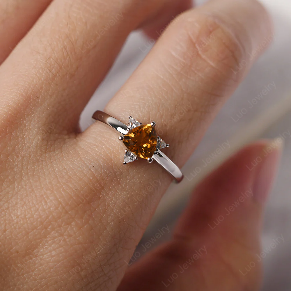 Trillion Cut Citrine Ring - Image 5