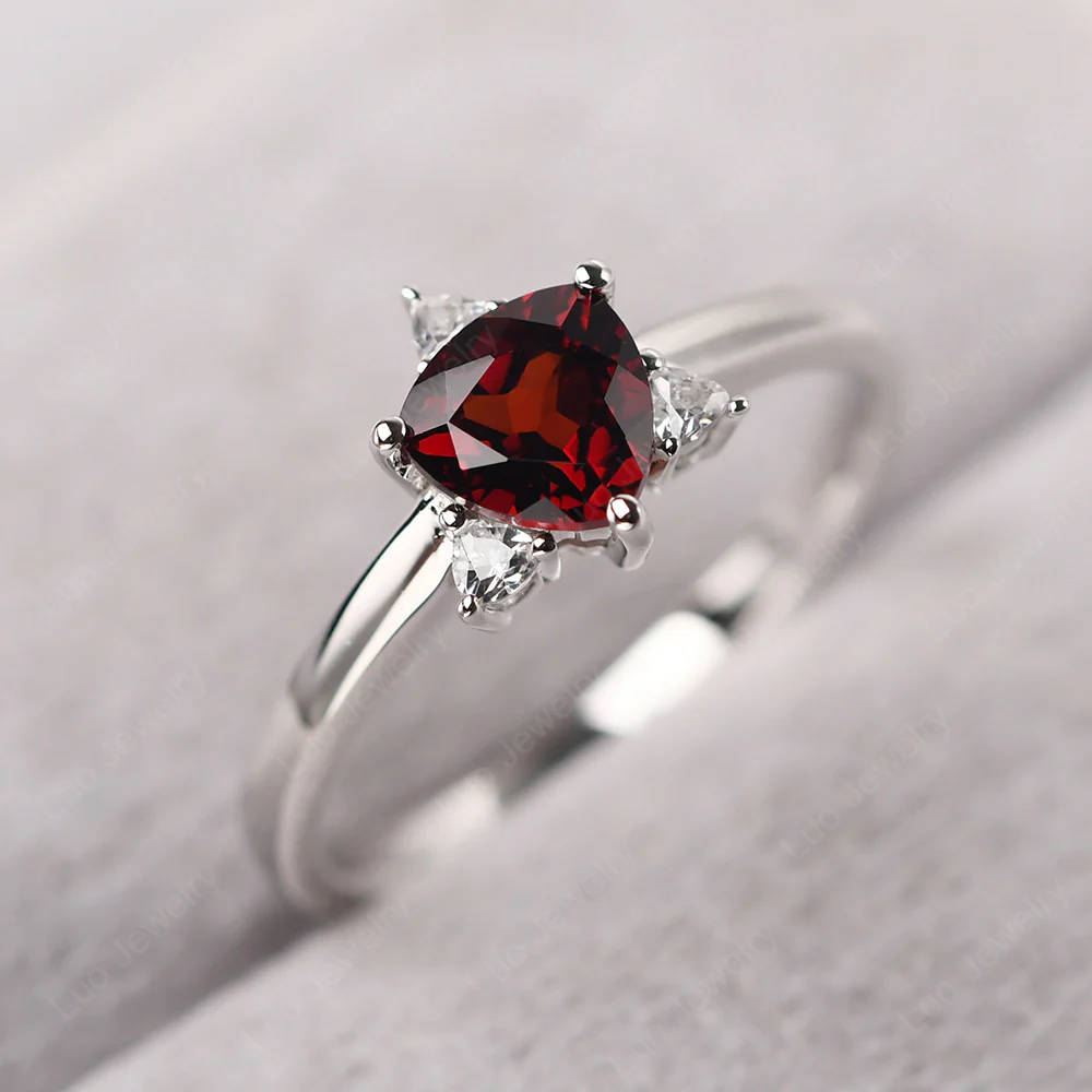 Garnet Star of David Ring