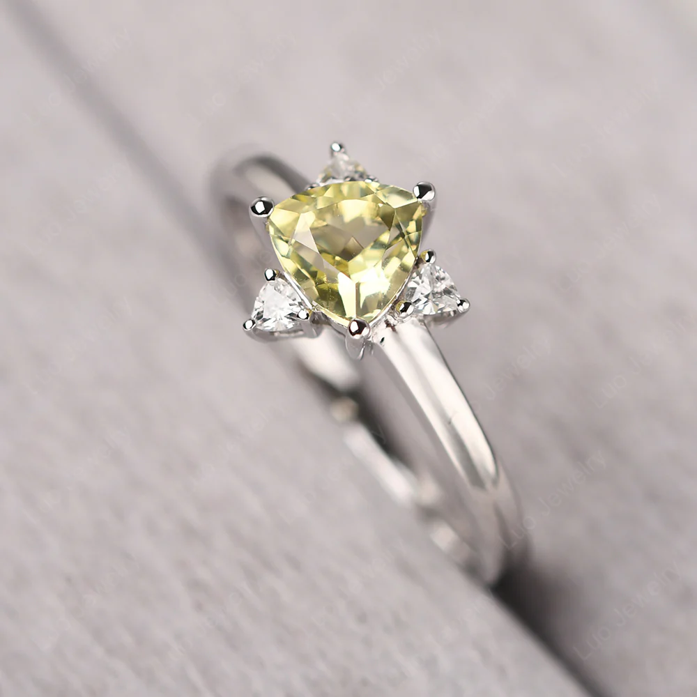 Trillion Cut Lemon Quartz Ring - Image 2