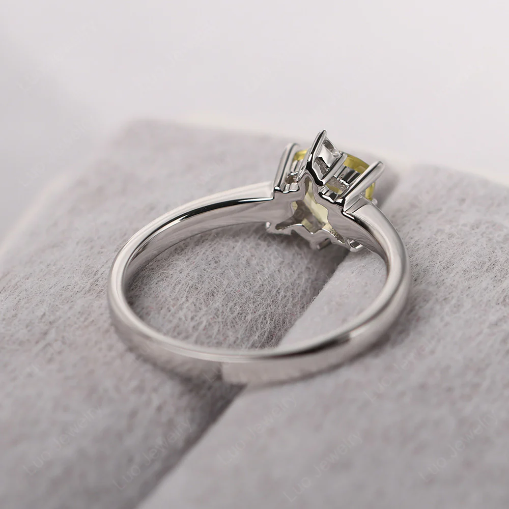 Trillion Cut Lemon Quartz Ring - Image 3