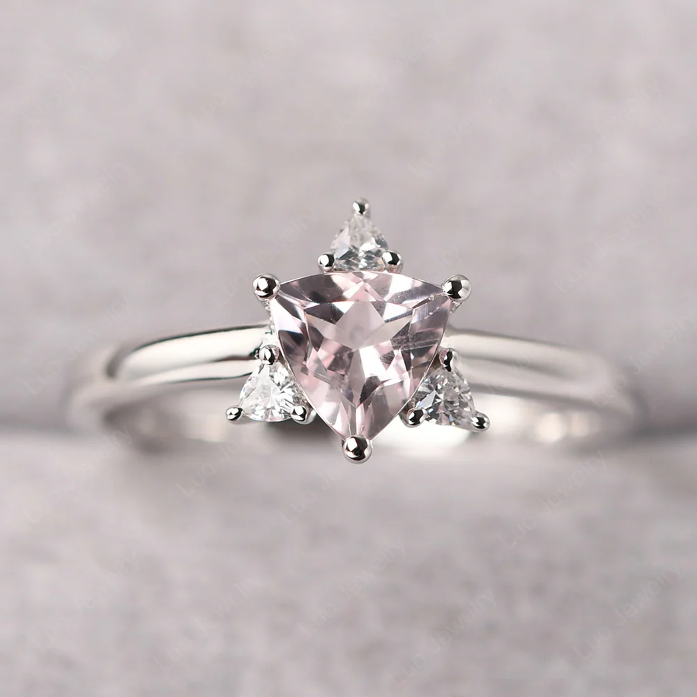Trillion Cut Morganite Ring