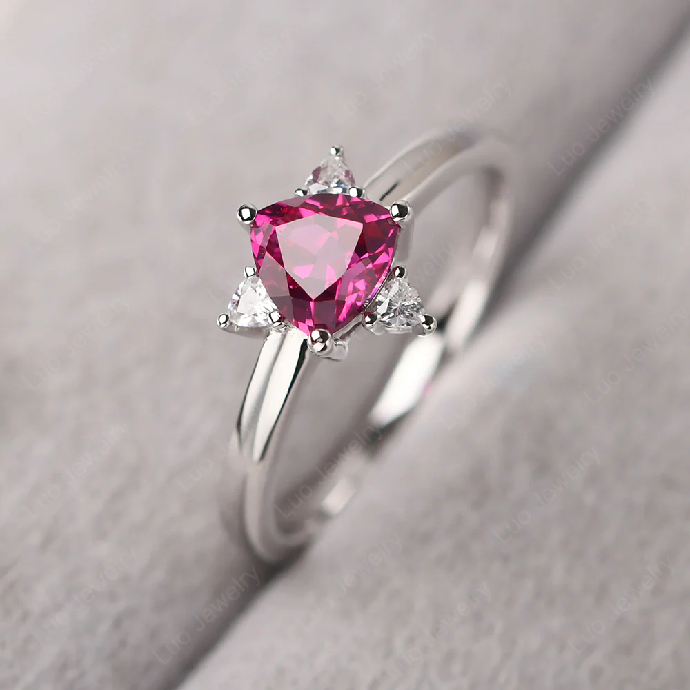 Trillion Cut Ruby Ring