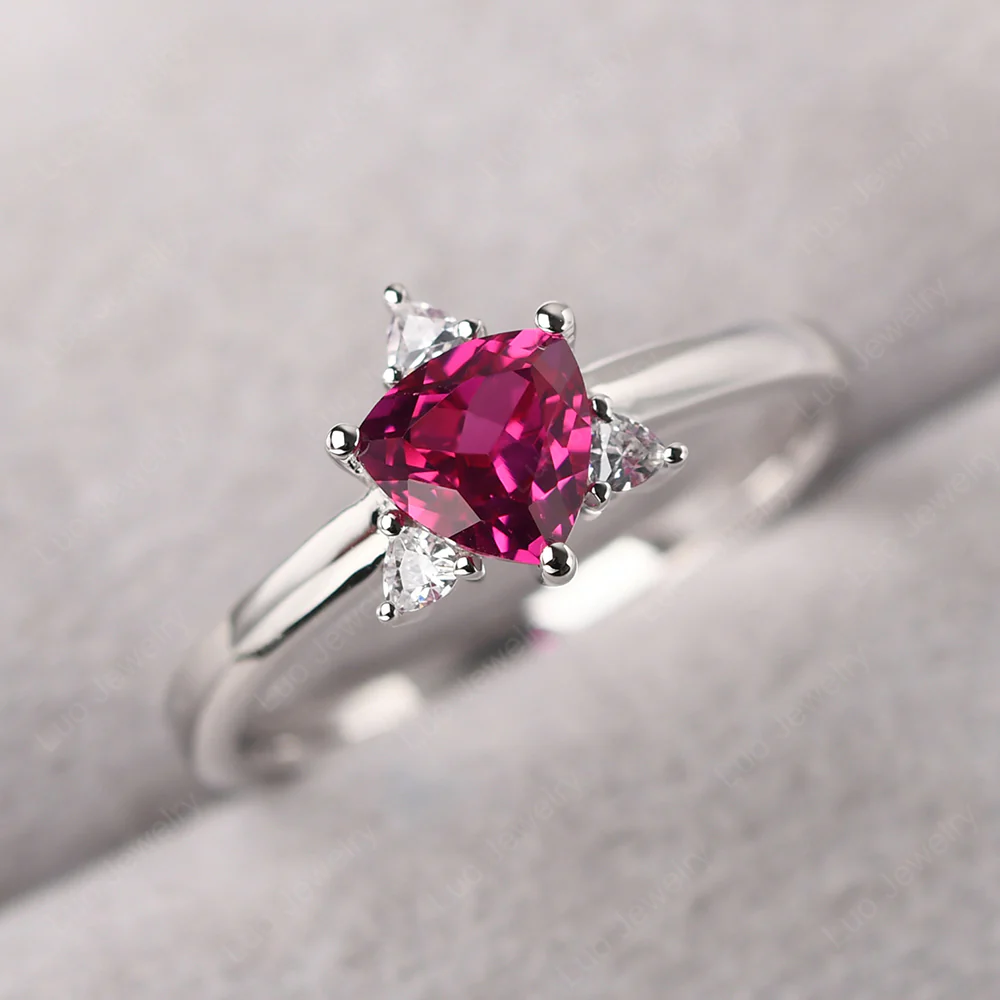 Trillion Cut Ruby Ring - Image 2