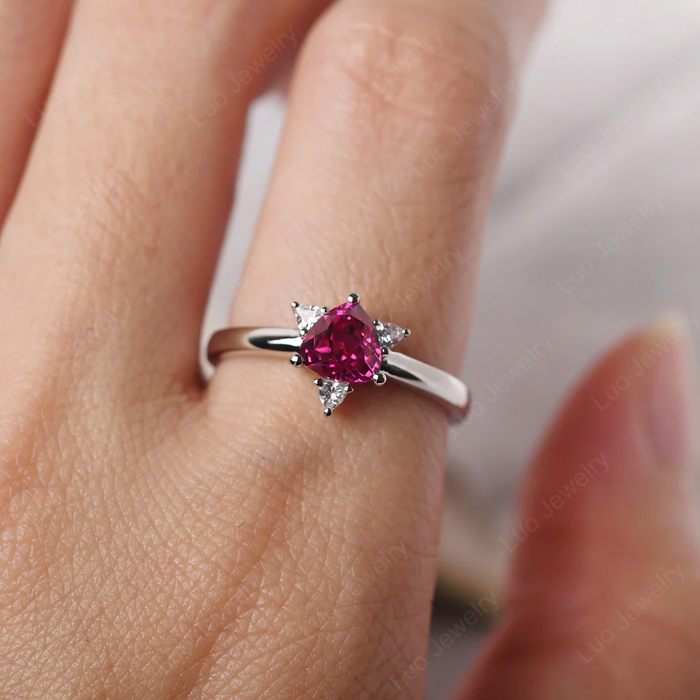 Trillion Cut Ruby Ring - Image 5