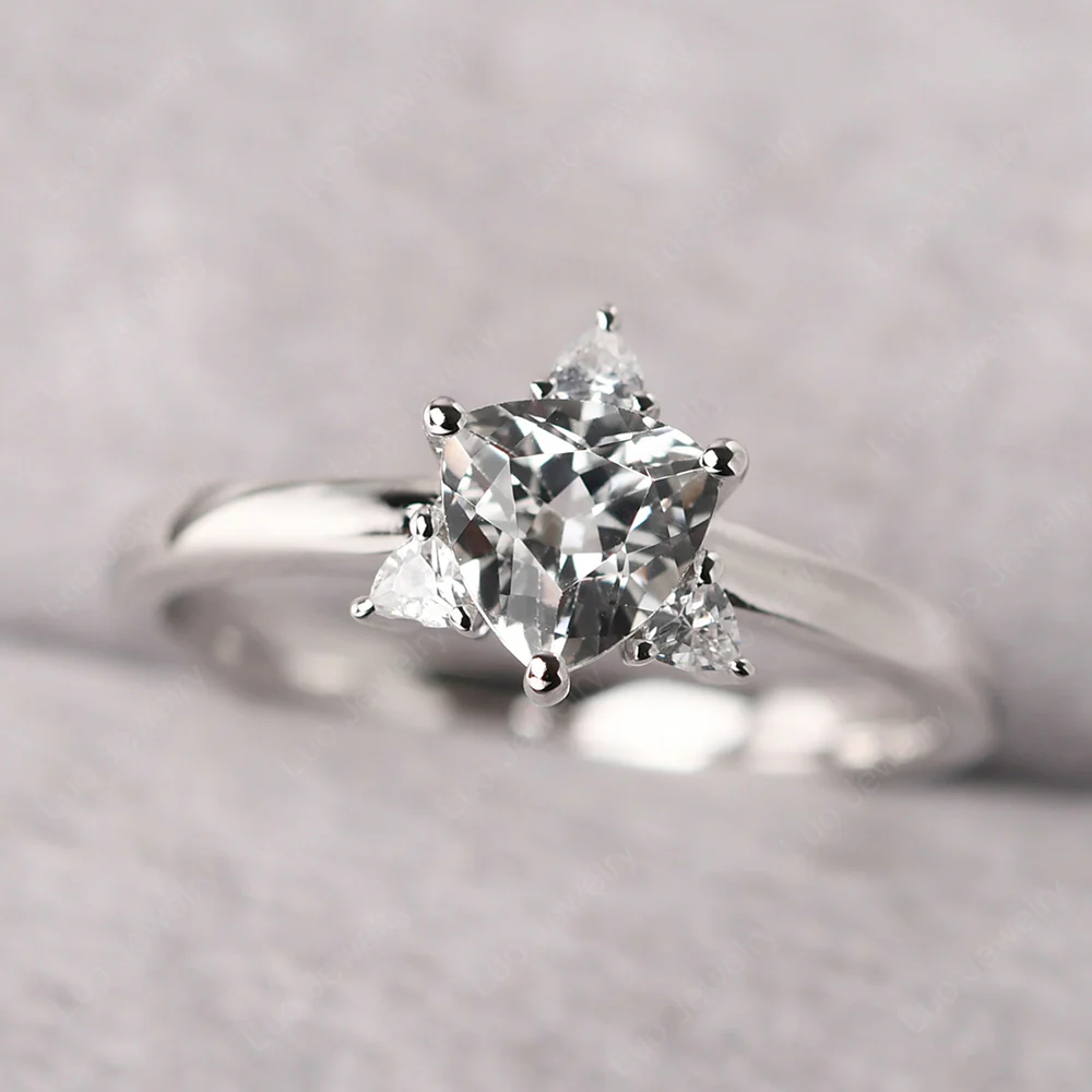 White Topaz Star of David Ring - Image 2