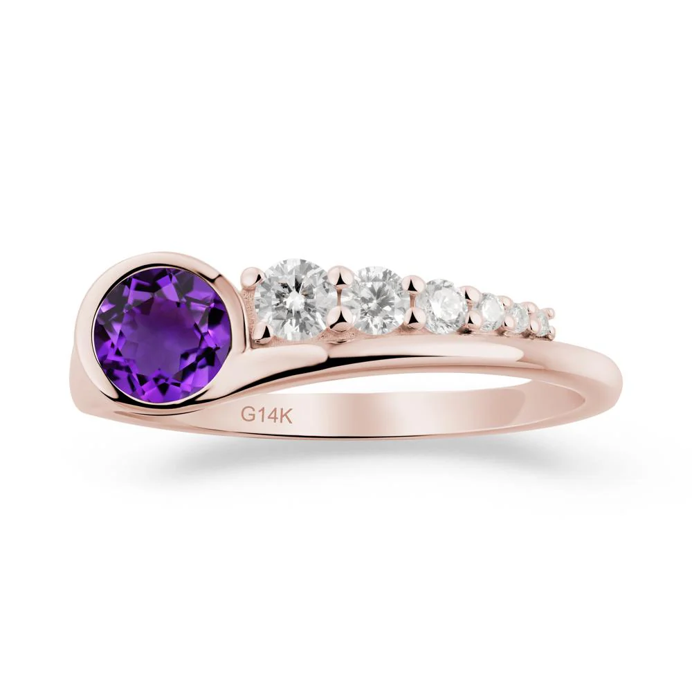 Six-Stone Graduated Bezel Amethyst Ring - Image 2