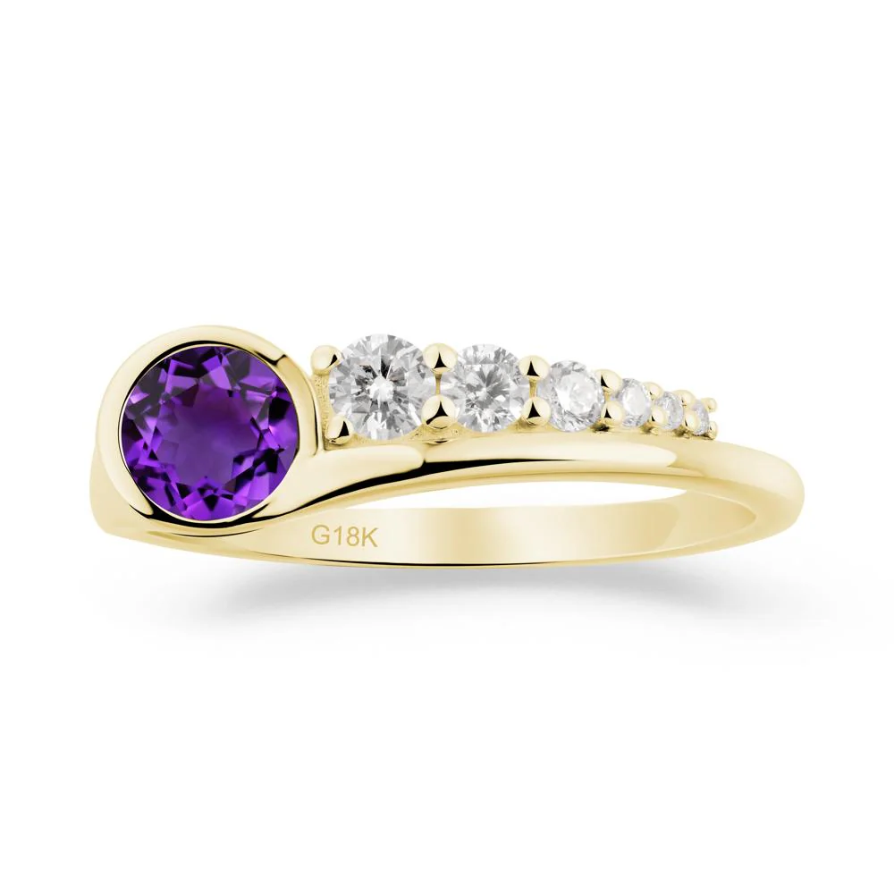 Six-Stone Graduated Bezel Amethyst Ring - Image 9
