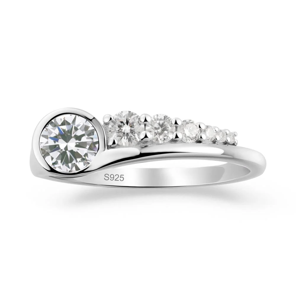 Six-Stone Graduated Bezel Cubic Zirconia Ring - Image 6