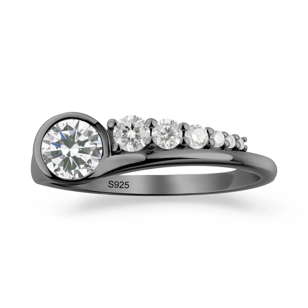 Six-Stone Graduated Bezel Cubic Zirconia Ring - Image 8