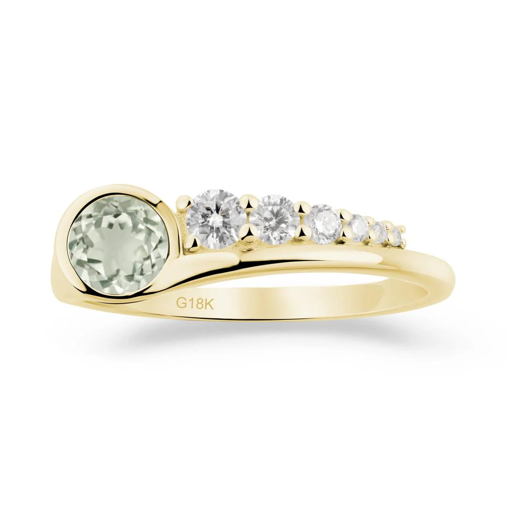 Six-Stone Graduated Bezel Green Amethyst Ring - Image 4