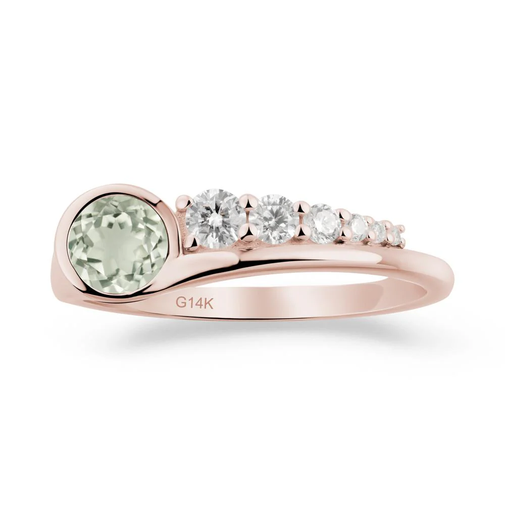 Six-Stone Graduated Bezel Green Amethyst Ring - Image 7