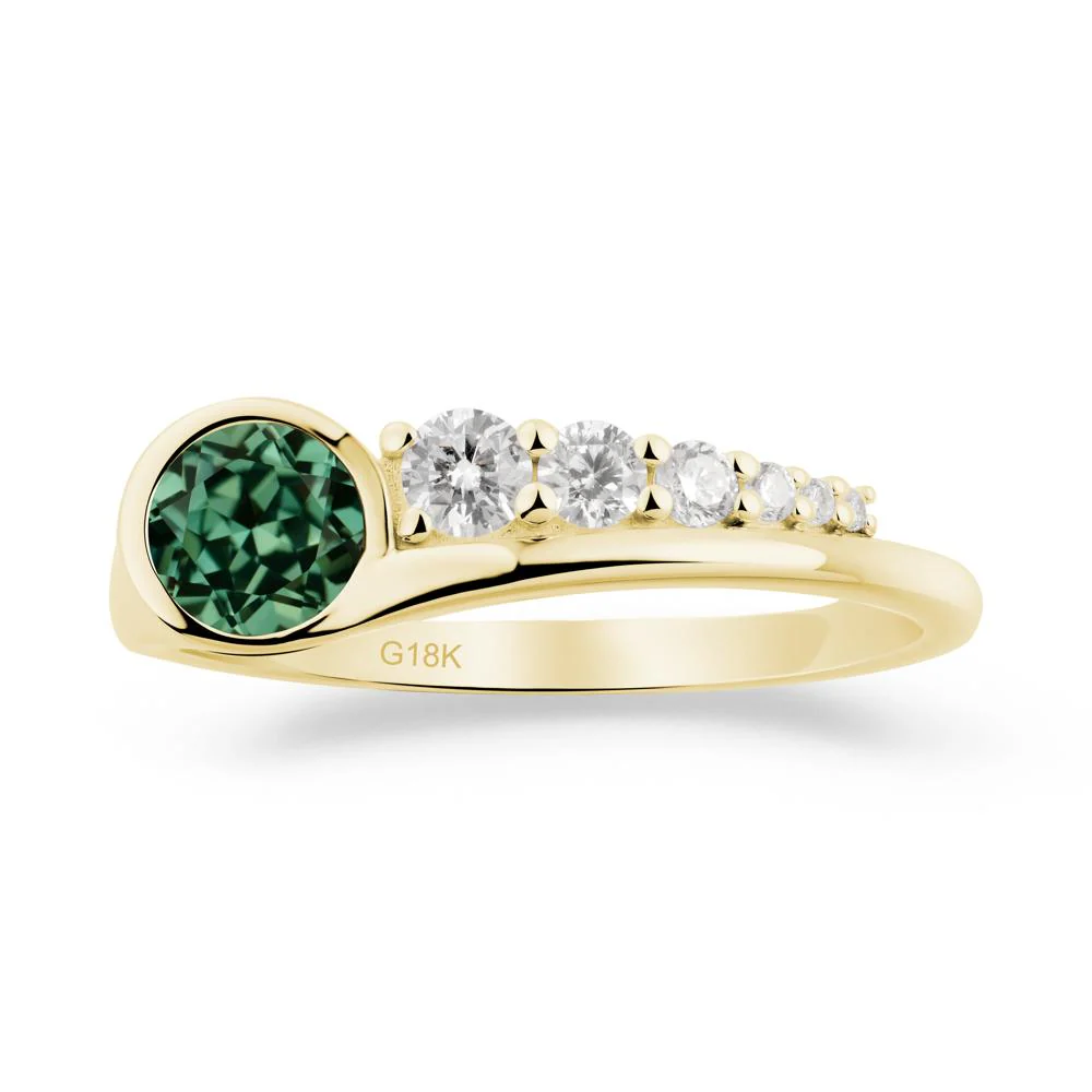 Six-Stone Graduated Bezel Green Sapphire Ring - Image 9