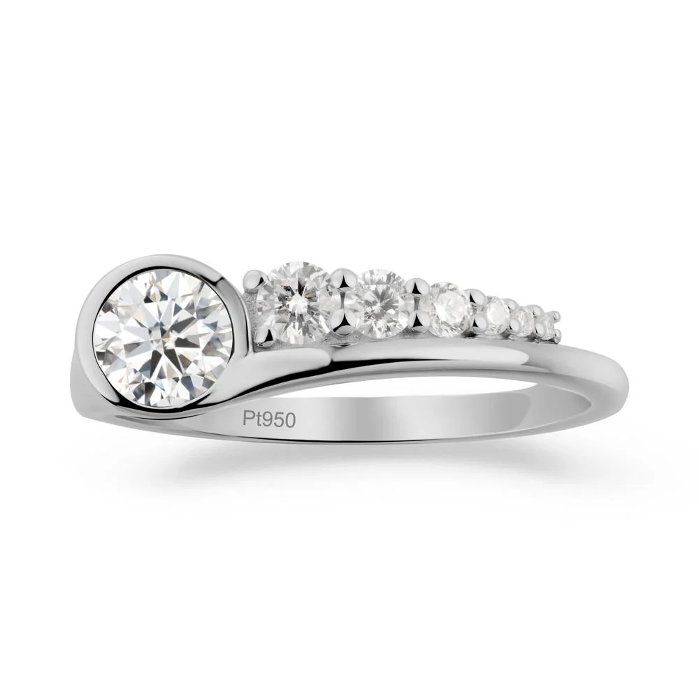 Six-Stone Graduated Bezel Moissanite Ring - Image 8