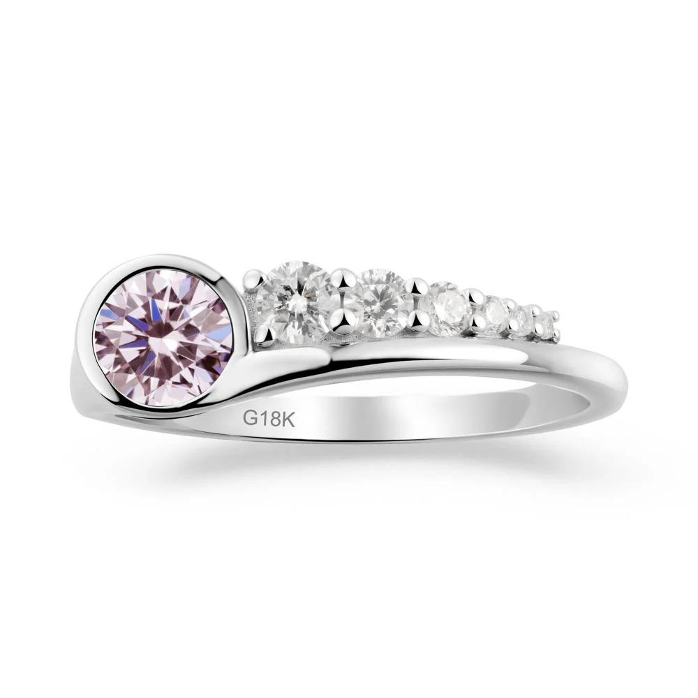 Six-Stone Graduated Bezel Pink Cubic Zirconia Ring - Image 2