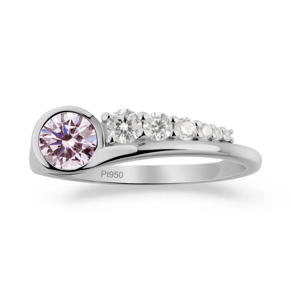 Six-Stone Graduated Bezel Pink Cubic Zirconia Ring - Image 7