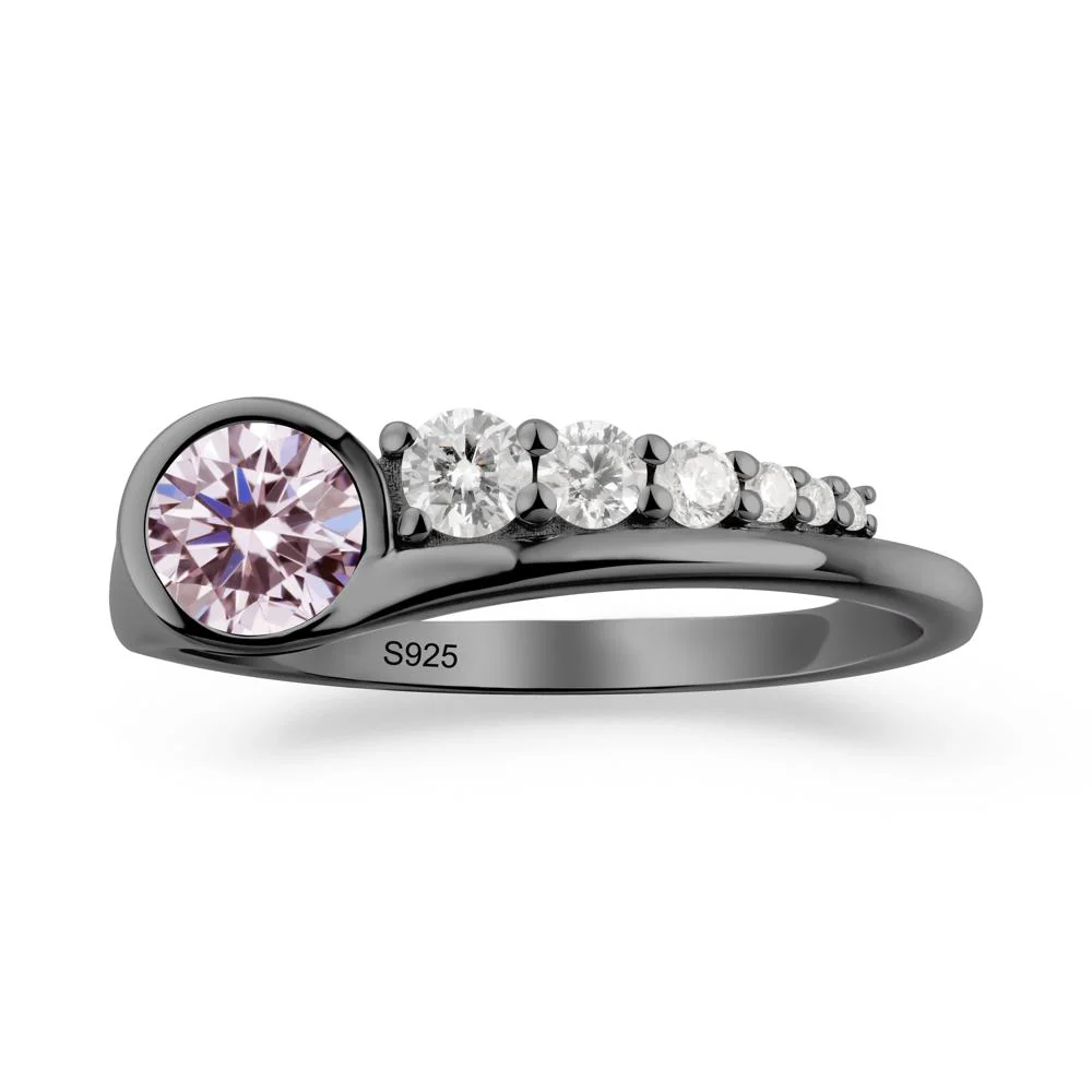 Six-Stone Graduated Bezel Pink Cubic Zirconia Ring - Image 8