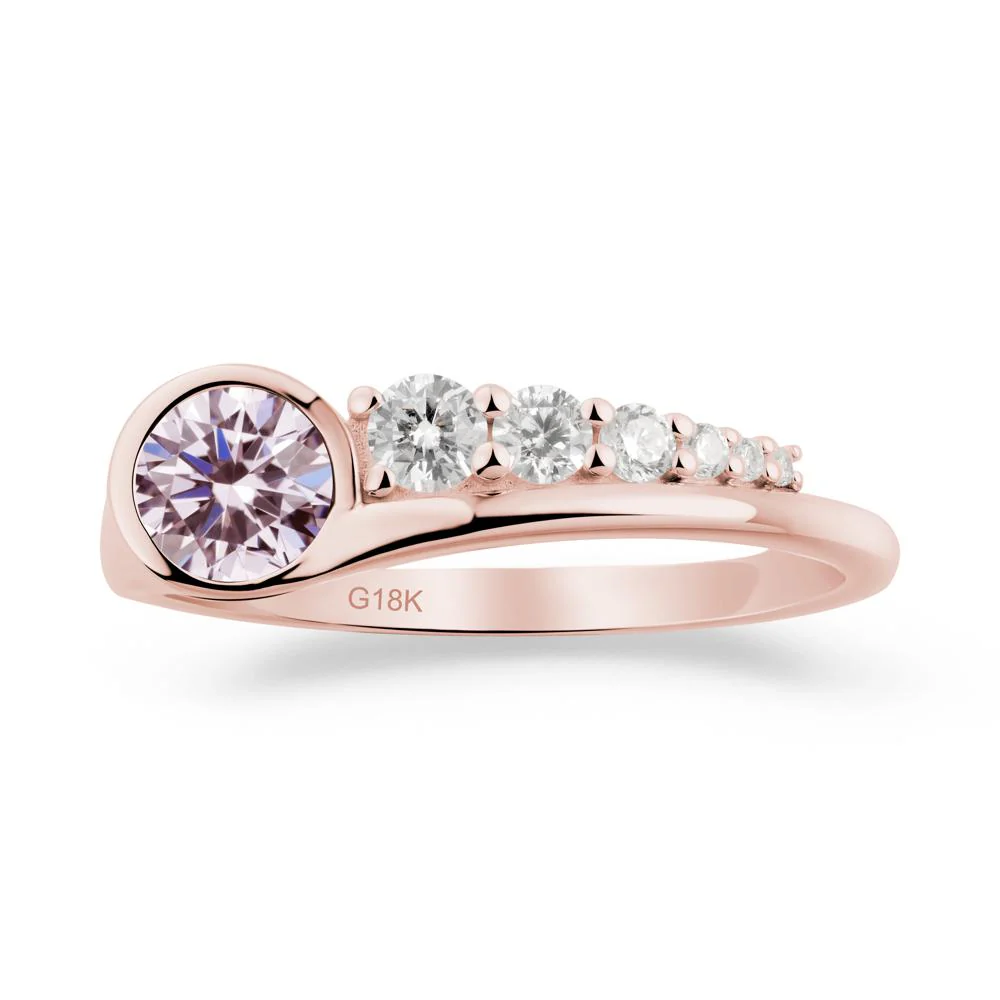 Six-Stone Graduated Bezel Pink Cubic Zirconia Ring - Image 9