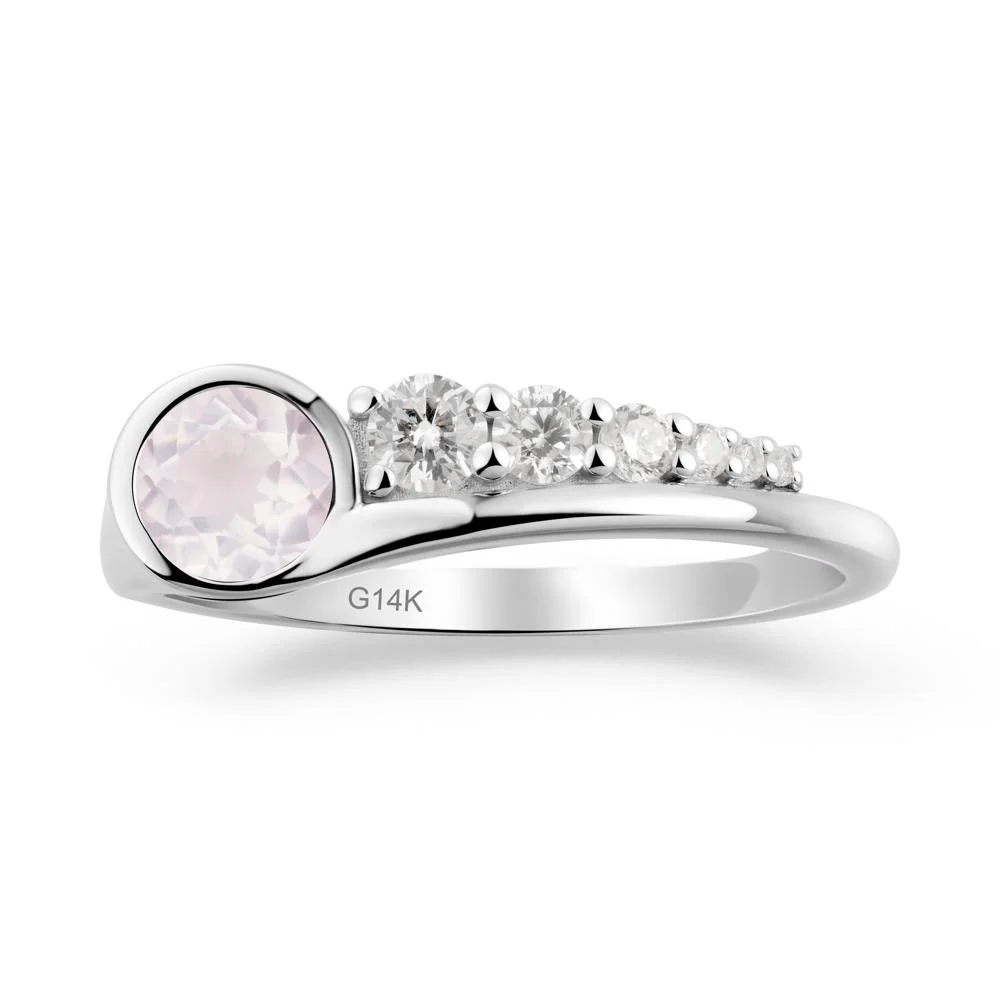 Six-Stone Graduated Bezel Rose Quartz Ring - Image 3