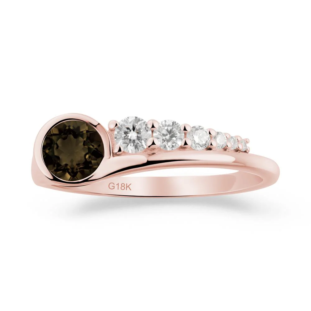 Six-Stone Graduated Bezel Smoky Quartz Ring - Image 6