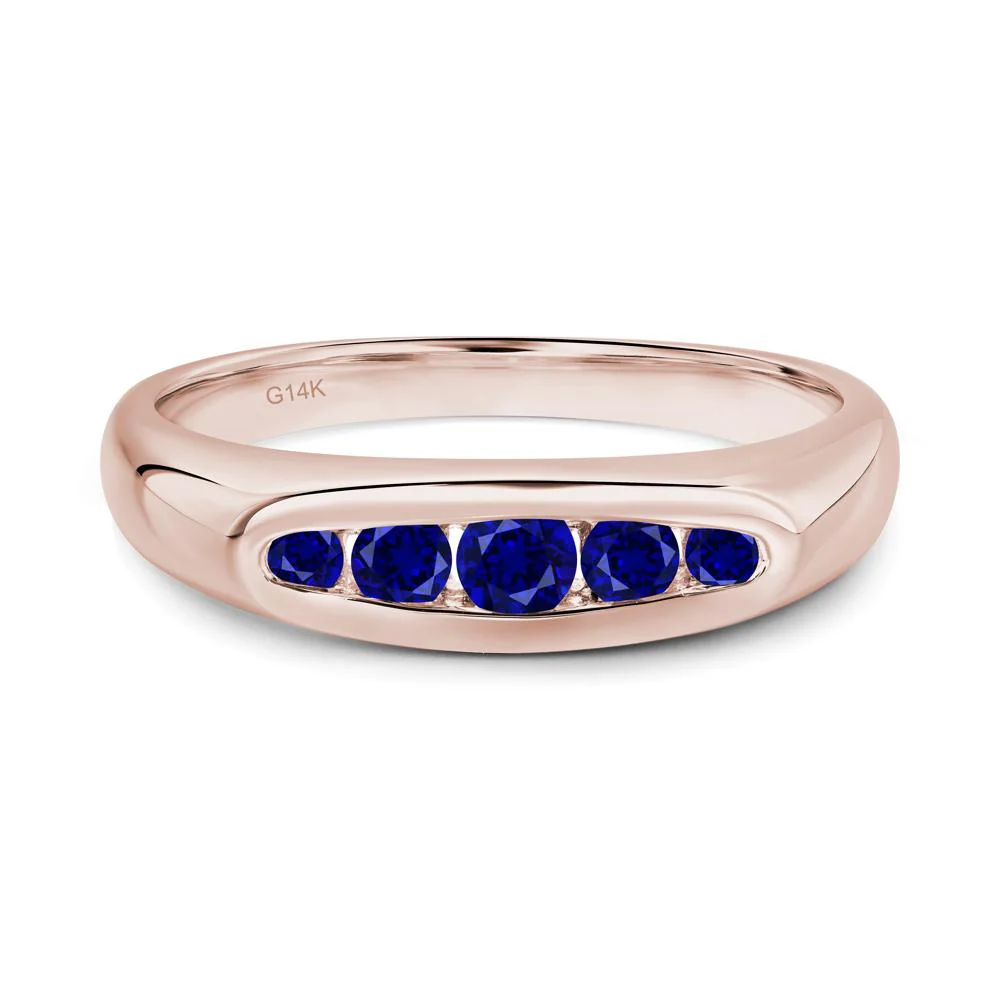 Sleek Sapphire Channel Band Ring - Image 6