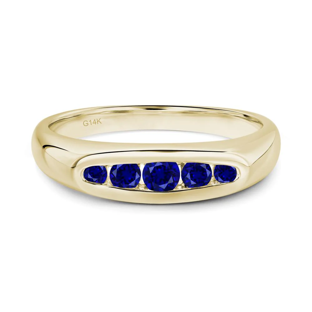 Sleek Sapphire Channel Band Ring - Image 8