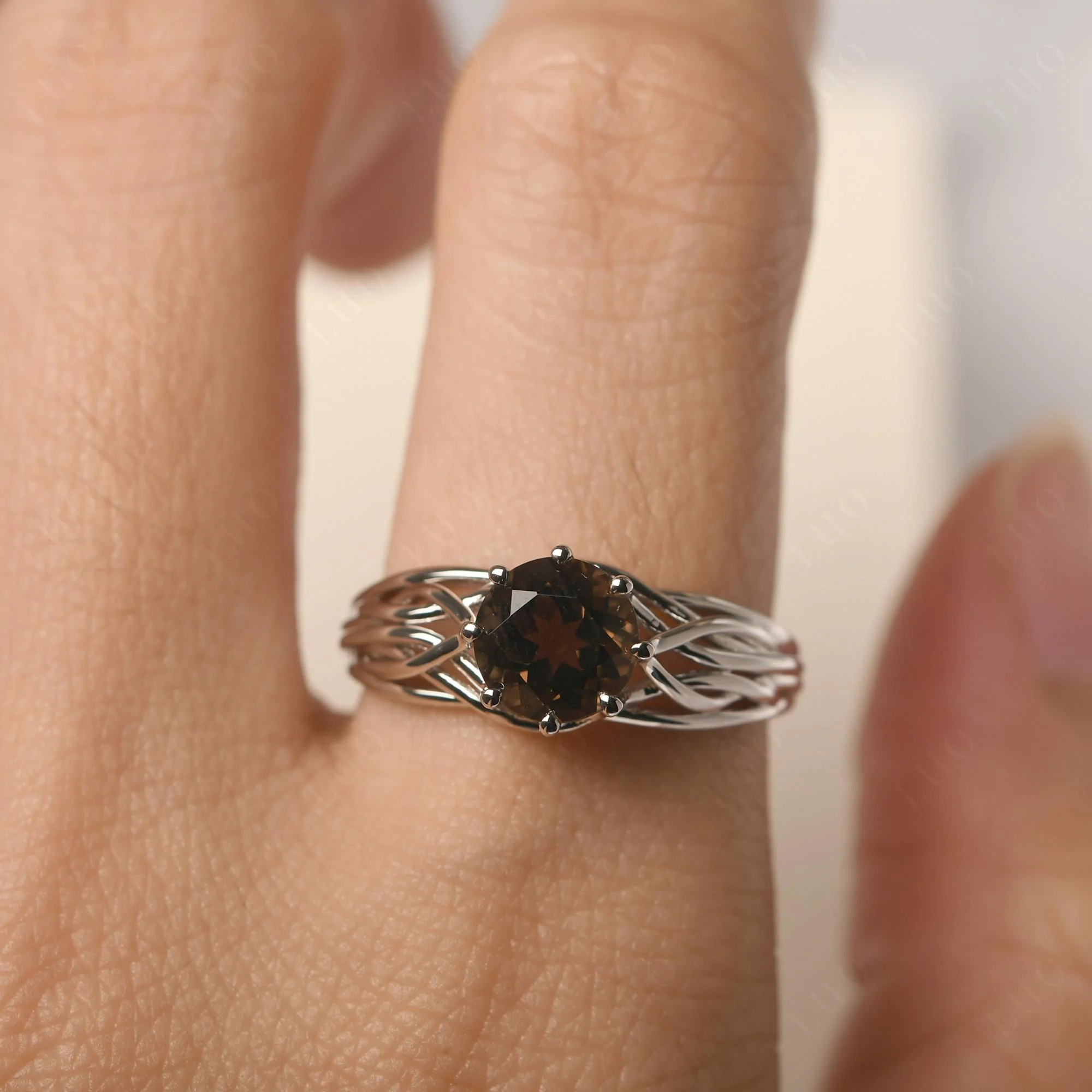 Smoky Quartz Intertwined Ring - Image 14