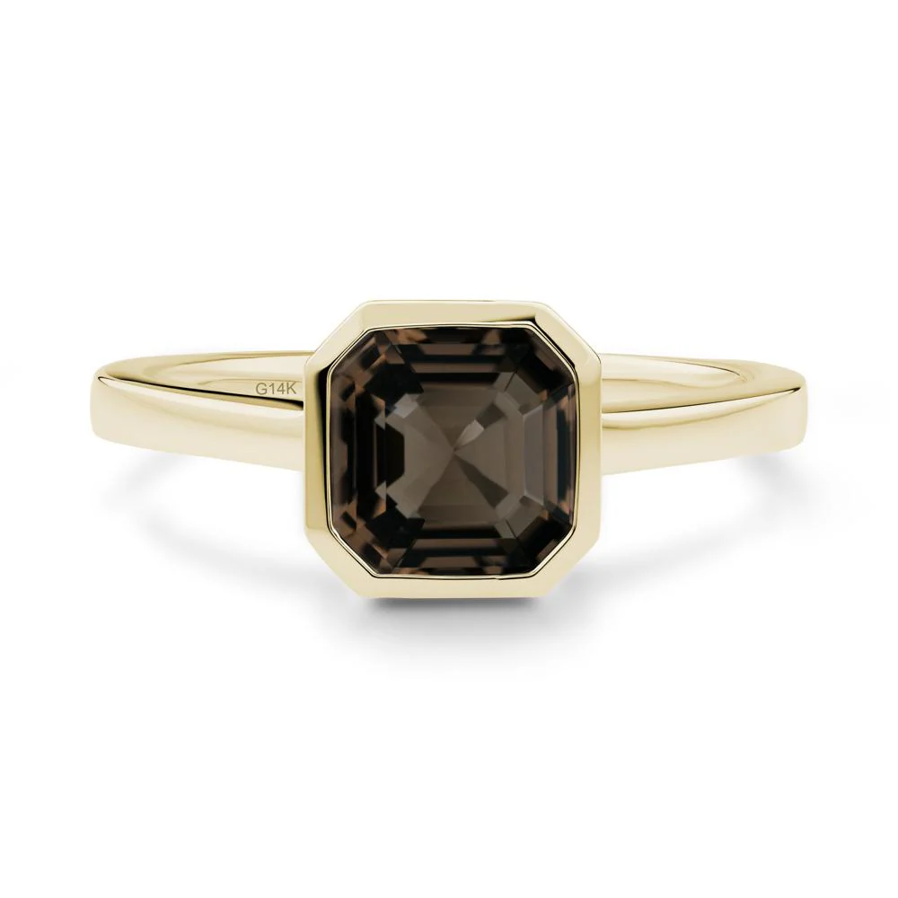 Smoky Quartz Asscher Bezel Ring - Image 2