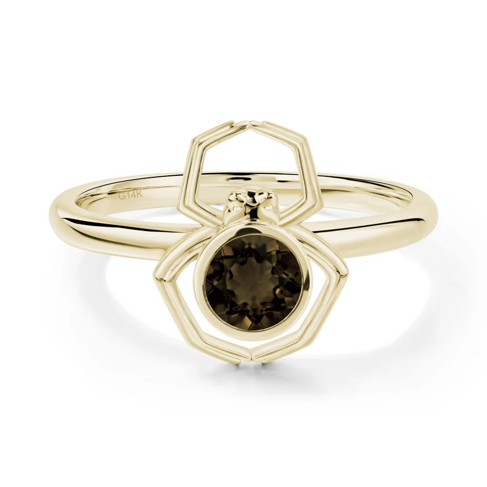 Smoky Quartz Bezel Set Spider Ring - Image 4