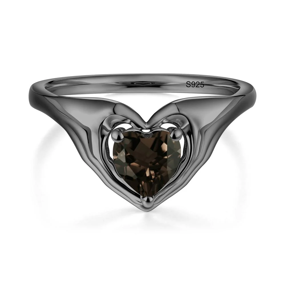 Smoky Quartz Claddagh Promise Ring - Image 5