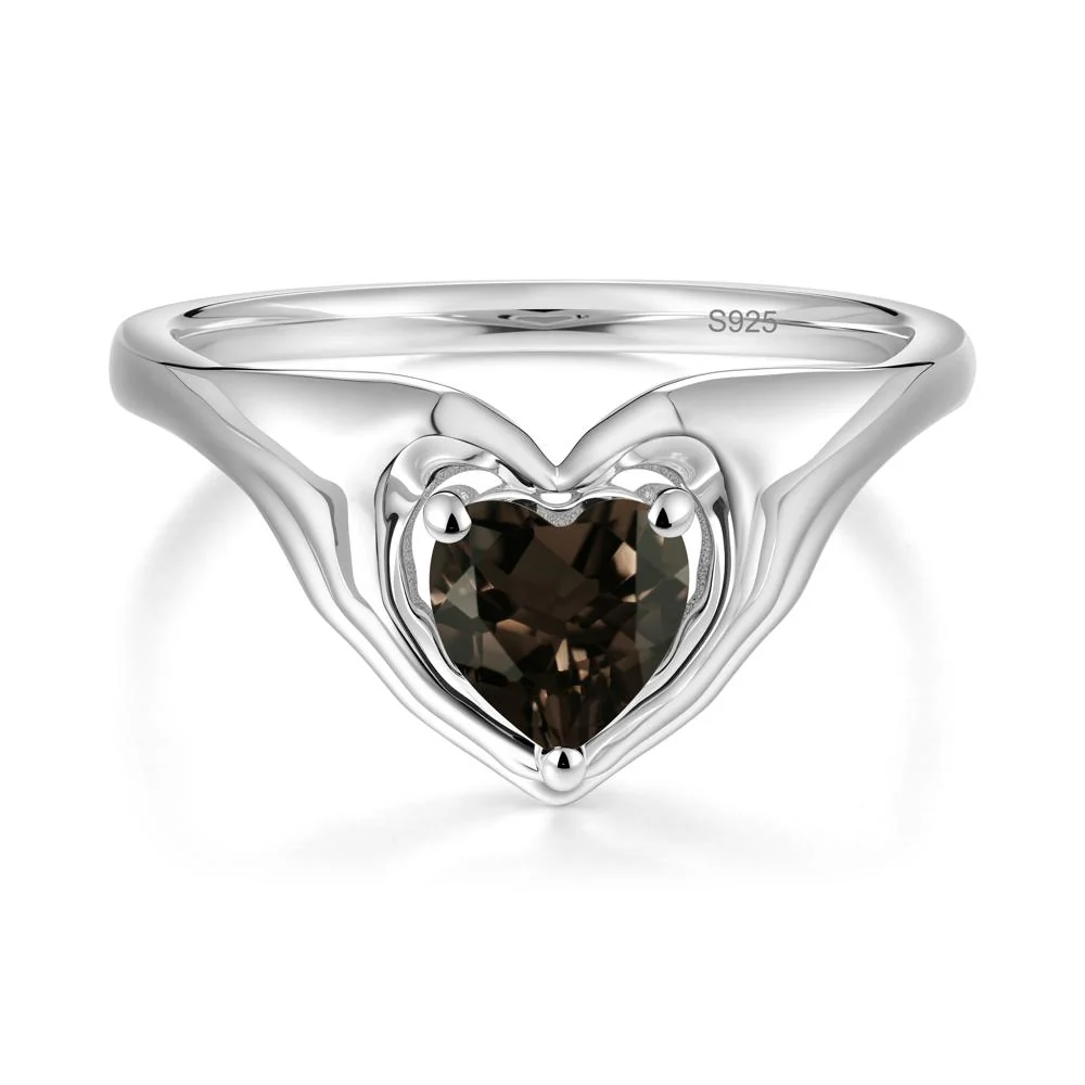 Smoky Quartz Claddagh Promise Ring - Image 7