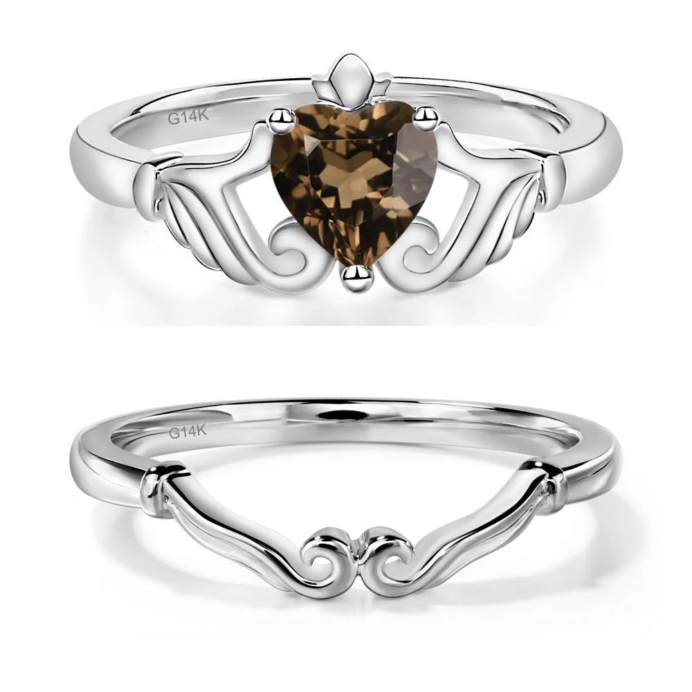 Smoky Quartz Women's Claddagh Ring - Image 13
