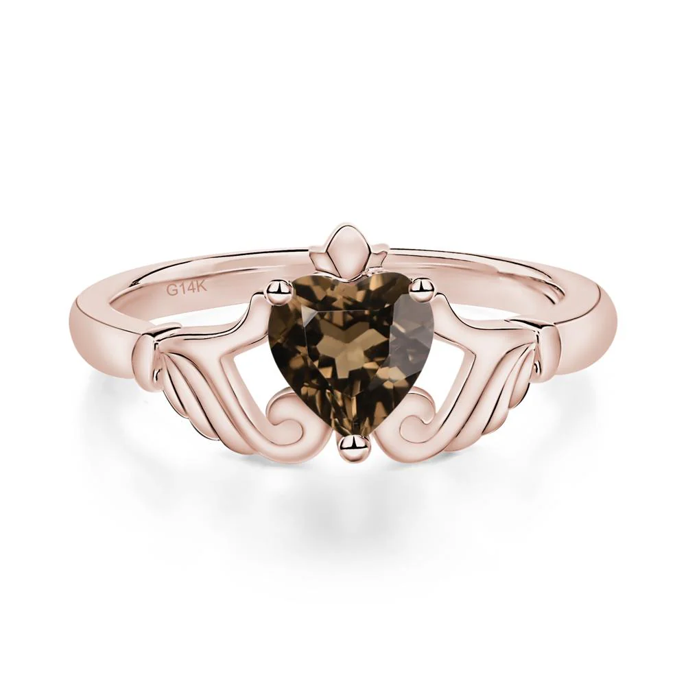 Smoky Quartz Women's Claddagh Ring - Image 5