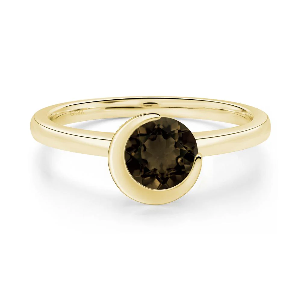 Smoky Quartz Crescent Moon Ring - Image 5