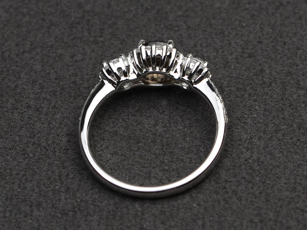 Smoky Quartz Engagement Ring Art Deco - Image 3