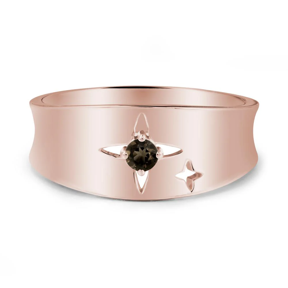 Smoky Quartz Four Point Star Ring - Image 2