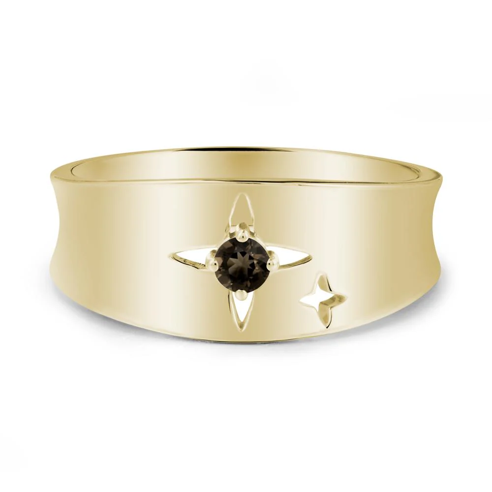Smoky Quartz Four Point Star Ring - Image 4