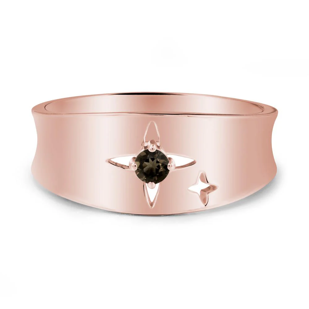 Smoky Quartz Four Point Star Ring - Image 5