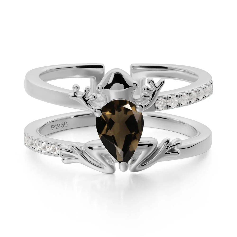 Smoky Quartz Frog Double Band Ring - Image 8
