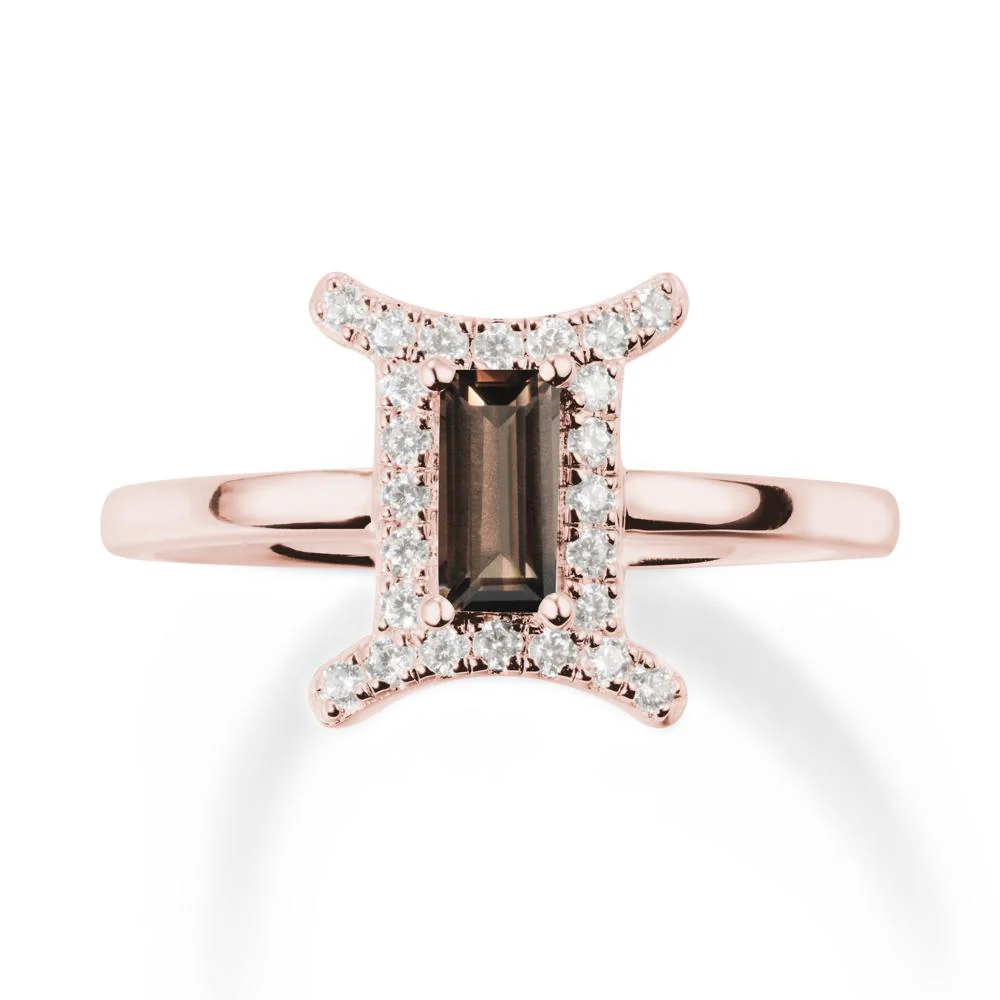 Smoky Quartz Gemini Zodiac Halo Ring-Kind & Curious - Image 5